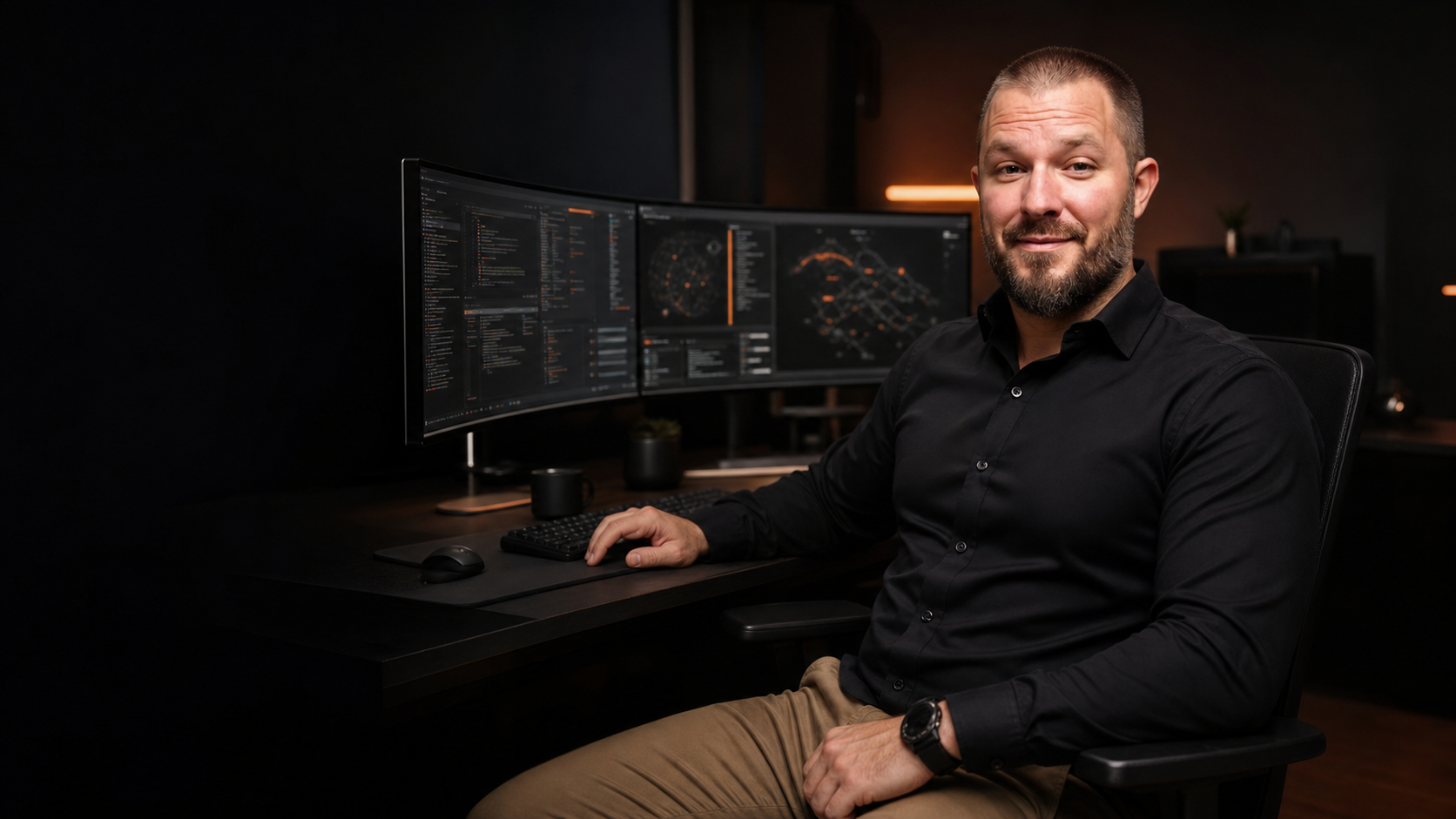 Michael Boresz at a software development workstation